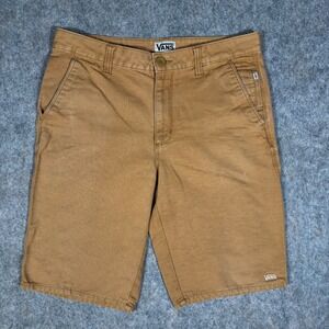 Vans Chino Shorts Mens 30 Tan Brown Bedford Cord Skate Walk Shorts Surfwear